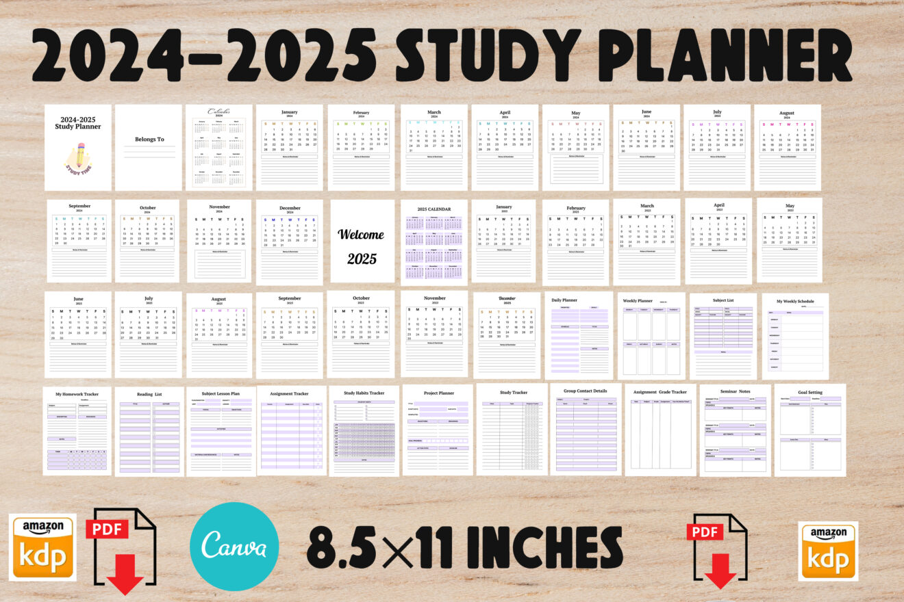 2024 2025 Study Planner Editable Canva KDP Interior Ready To Upload   2024 2025 Study Planner1 1320x880 